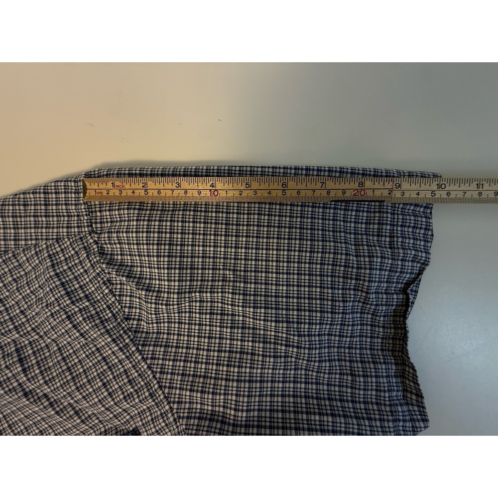 Eddie Bauer Sport Shop Shirt Men's Large Blue Check Short Sleeve Cotton Hiking - Picture 9 of 10